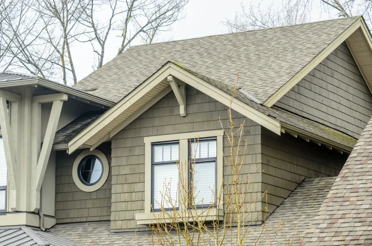 close up to residential shingle roof during roof repair service